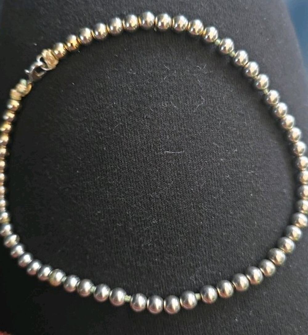 Vintage Silver-Toned Bead Necklace